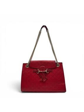 Gucci Emily Large Guccissima Horsebit Chain Shoulder Bag